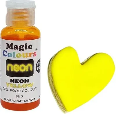 Produktbild von Magic Colours NEON Yellow - NEON GELB 32 g Lebensmittel Farbstoff Pastenfarbe - E171 frei!