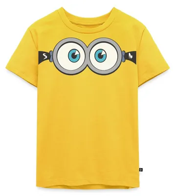 Produktbild von Spreadshirt Minions Phil Jerry Gesicht Kostüm Fasching Kinder Premium T-Shirt, 134/140 (8 Jahre), Sonnengelb
