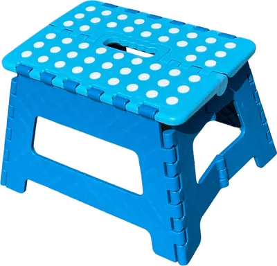 Zdjęcie produktu dla Stołek - Stołek - Stołek - Składany - Nośność 150 kg - 31 x 22 x 22 cm - Niebieski