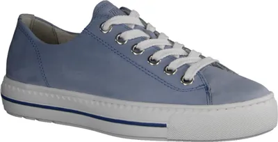 Produktbild von Paul Green 4704-153 Damensneaker, Schnürer, Leder, Lago (Hellblau), Supersoft - Damenschuhe Sneaker, Blau, leder (royal nubuk)