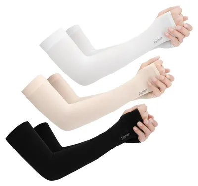 Produktbild von 3 Paar Armstulpen mit UV-Sonnenschutz, kühlende Armstulpen aus Eisseide für Outdoor-Radfahren und Laufen, für Männer und Frauen