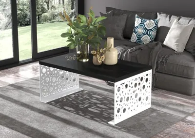 Obrázek produktu pro Designový konferenční stolek PETRIS - bílý / černý