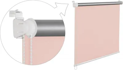 Image de Store d'occultation thermique 50x150 cm rose Store de fenêtre avec couche thermique 100% d'occultation en