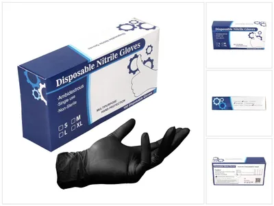Obrázok produktu pre Nitrilové rukavice na jedno použitie čierne 100 kusov veľkosť S / Small - nesterilné
