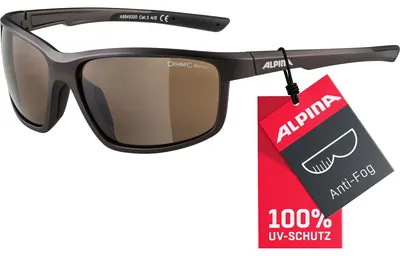 Produktbild von ALPINA DEFEY - Verspiegelte und Bruchsichere Sport- & Fahrradbrille für Erwachsene, Anti-fog, bruchsicher, mit UV-A, B- & -C-Schutz, tin matt-black