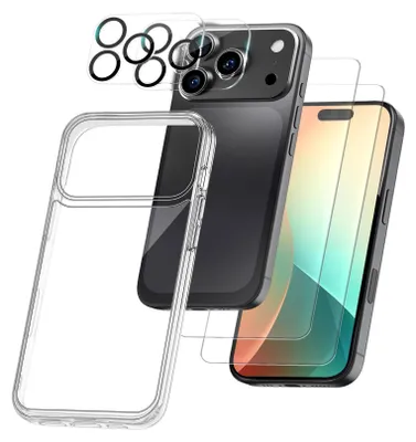 Produktbild von Handy Hülle für Apple iPhone 17 Pro Handyhülle mit 2x Display und Kameraglas Case Cover Bumper Backcover Schutzhülle Farbe: Transparent