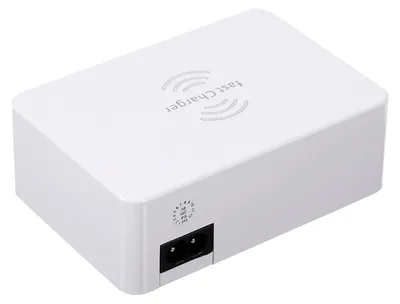 Zdjęcie produktu dla Inteligentna stacja ładująca z 6 portami, stacja dokująca USB z wyświetlaczem LCD i ładowarką bezprzewodową – uniwersalna stacja ładująca dla całej rodziny