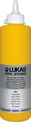 Zdjęcie produktu dla Lukas Cryl Studio Plastic Bottle Farba akrylowa Indian Yellow 500 ml 1 szt.