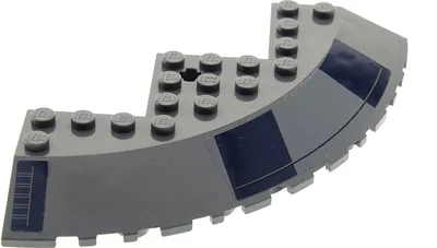 Produktbild von 1x Lego Stein rund Tragfläche 33° 10x10 neu-dunkel grau Ecke Sticker 58846pb04R