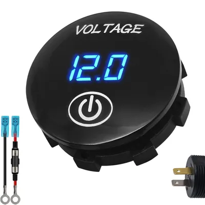 Produktbild von ProRide Einbau-Voltmeter 12-24V DC mit Ein/Aus-Schalter, 60cm, blau