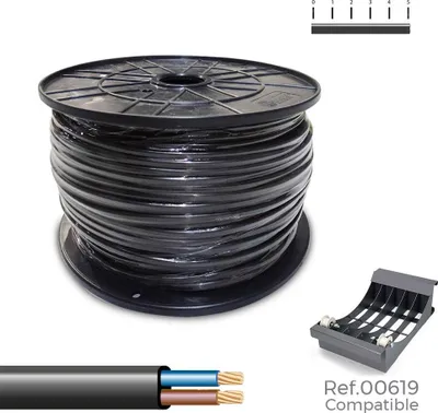 Zdjęcie produktu dla Przewód płaski h05vvh2-f 2 x 1,00 mm² czarny 300 m. (duża cewka)