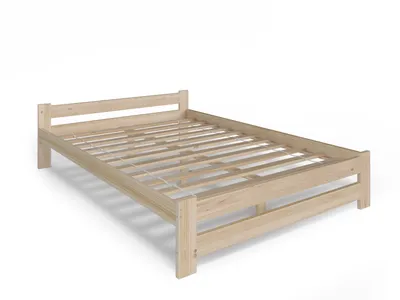 Produktbild von Holzbett 160x200 aus massiver Kiefer – stabil & natürlich