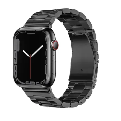 Produktbild von Apple Watch Stahlarmband (schwarz) – Abmessungen: 42 mm und 44 mm