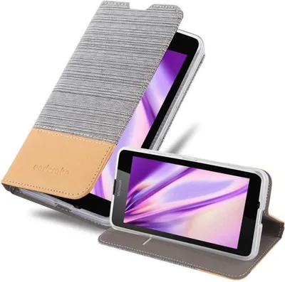 Produktbild von Cadorabo Hülle für Nokia Lumia 640 Schutzhülle in Grau Handy Hülle Etui Book Case Cover