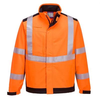 Zdjęcie produktu dla Portwest MV72 Modaflame Multinorm Arc Softshell Jacket Orange/Navy Rozmiar 4XL
