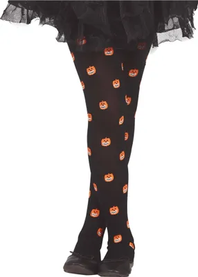 Produktbild von Schwarze Kürbis-Halloween-Strumpfhose, 3-6 Jahre