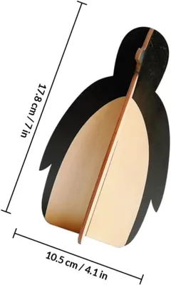 Produktbild von Brillenständer in Pinguinform zur dekorativen Aufbewahrung von Brillen | Brillenhalterung aus Holz für Schreibtisch und Schlafzimmer mit stabiler Basis für kleine Gegenstände