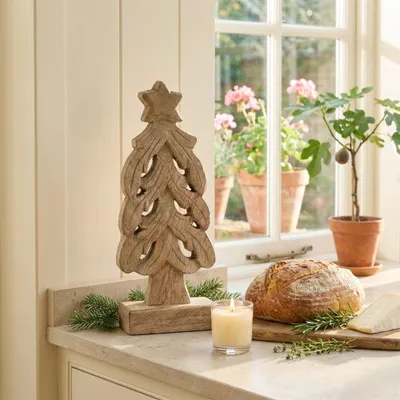 Produktbild von Skulptur, Weihnachtsbaum für Fensterbrett, Tischdeko zu Weihnachten, Tannenbaum