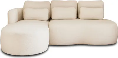 Produktbild von Lisa Design Mahina - 4-Sitzer Ecksofa links - Schlaffunktion und Bettkasten - aus Bouclé-Stoff , Beige