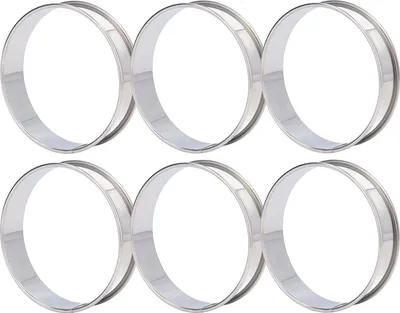 Produktbild von 6 Stück Fladenringe mit doppeltem Volumen, einfaches Entformen, DIY-Edelstahl, englische Muffins für die Zubereitung von Lebensmitteln zu Hause, 10 cm