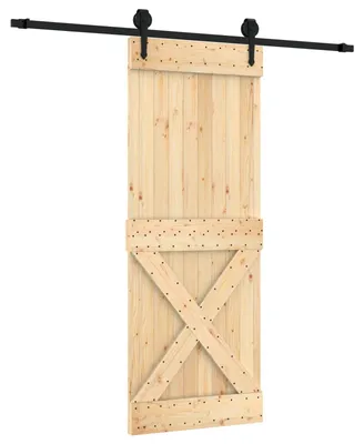 Obrázok produktu pre vidaXL Posuvné dvere v prírodnej a čiernej farbe, 80 x 210 cm, masívna borovica