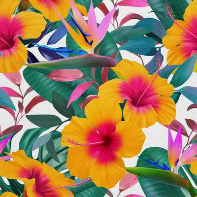 Produktbild von OUTDOOR DEKOSTOFFE OXFORD - Motiv Oranger Hibiskus