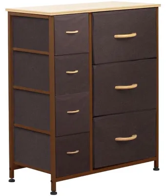 Kommode mit 7 Schubladen, 72,5x61,5x30 cm, braun, MDF