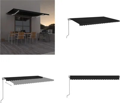 Obrázok produktu pre vidaXL Automatická markíza s LED a senzorom vetra 500x350 cm antracitová - Markízy - Markízy - Slnečné striešky - Slnečné striešky