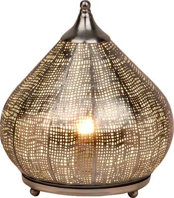 Image de Lampe de table décorative orientale Lampe de chevet Jamiel Argent
