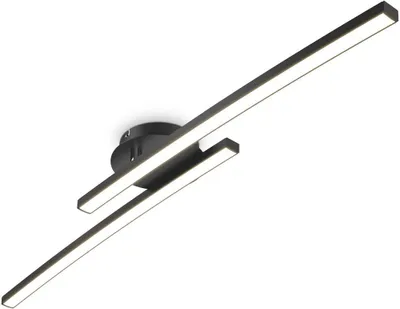 A modern LED ceiling light with two intersecting arms, each with an integrated LED light strip.