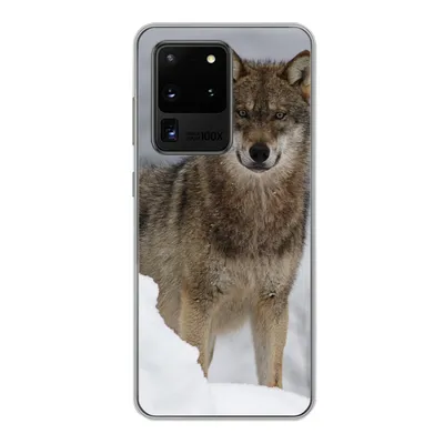 Produktbild von MuchoWow® Handyhülle Schutzhülle Hülle für Samsung Galaxy S20 Ultra Wolf - Schnee - Tiere Silikon Softcase Handy Hülle - Karteninhaber