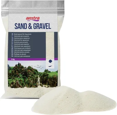 Imagen del producto de Arena para acuarios - fina, de color blanco - tamaño de grano de 0,1 a 0,3 mm - 5 kg - sustrato para acuarios