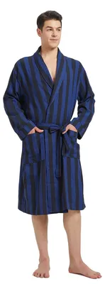 Obrázek produktu pro Pánský župan s kostkovaným vzorem – Pohodlný bavlněný kimono s rolákem