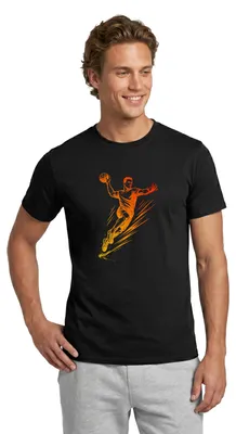 Produktbild von Spreadshirt Handball Spieler Silhouette Deutschland Farben Männer T-Shirt, S, Schwarz