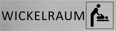 Produktbild von CombiCraft Aluminium Türschild Wickelraum 165x45mm mit 3M-Tape zur Befestigung, einfache Kennzeichnung von Räumen und Bereichen