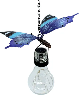 Produktbild von Metall-Hänger Schmetterling mit Solar LED lila 1 Stück