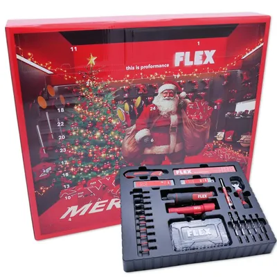 Produktbild von FLEX Adventskalender Weihnachtskalender Akkuschrauber Bit-Sortiment uvm. 534227
