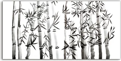 Produktbild von Coloray Acrylbild 120x60  Wandbild Acrylbilder Kunstdruck Malerei Bambus weiß schwarz