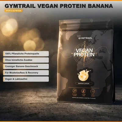 Produktbild von GYMTRAIL® Veganes Eiweißpulver aus Erbsenprotein 500g | Pflanzliches Proteinpulver mit essenziellen Aminosäuren | Ohne Soja und Süßungsmittel mit Birkenzucker | Hazelnut