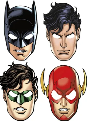 Produktbild von Maske Pappe Justice League 8 Stk.