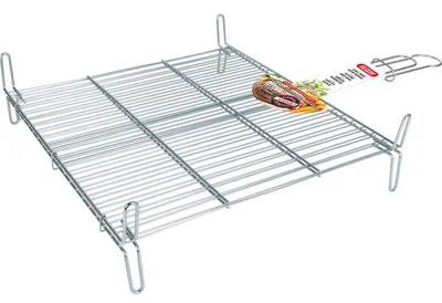 Produktbild von Großer, doppelter Grill aus Edelstahl mit Sicherheitsverriegelung, 50 x 50 cm