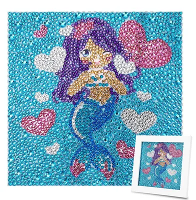 Diamantmalerei-Set Meerjungfrau 15x15 cm DIY für Kinder