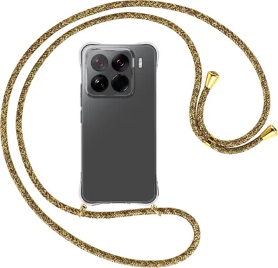 Produktbild von Handykette Backcover-Schutzhülle mit Band (Metall goldfarben) für Xiaomi 15 Pro 5G - braun+beige