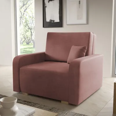 Produktbild von Sofa Juno I 105x85 cm 1 -Sitzer, Schlafsofa mit Schlaffunktion und Bettkasten, Kissen  inklusive - Curio 63
