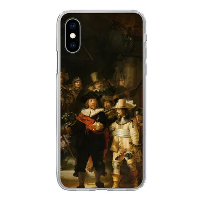 Produktbild von MuchoWow® Handyhülle Schutzhülle Hülle für iPhone X Die Nachtwache - Gemälde von Rembrandt van Rijn Silikon Softcase Handy Hülle - Handyhülle