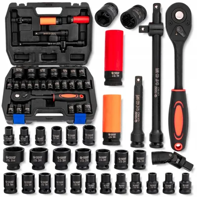 Productafbeelding van 1/2" sets van 32 stuks voor slagmoersleutels (6 en 12 bits) (8-36 mm)