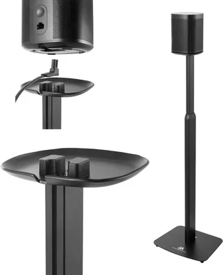 Immagine prodotto di Supporto per altoparlante - Supporto da pavimento - Per ascolto musicale - Altezza regolabile - 70-127 cm - Nero