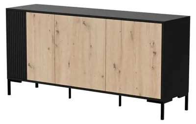 Imagen del producto de Cama MERCI con mesita de noche, dimensiones 151 x 40 x 74 cm, color /roble "artisan"