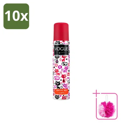 Productafbeelding van 10 x Vogue Girl Cats Deodorant - Witte chocolade en jasmijn - 100 ml - Voordelige verpakking - 10 stuks