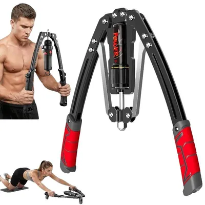 Immagine prodotto di Attrezzo per l'allenamento delle braccia, resistenza regolabile, impugnatura ergonomica, nero